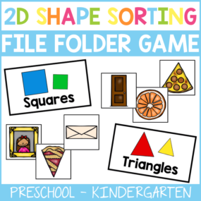 Whether you're working on the names of various 2D shapes or simply learning to recognize them in every day objects, this shape sorting file folder game is the perfect way to practice!