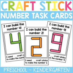 Craft Stick Number Building Task Cards