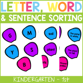 Flower Garden Letter Word and Sentence Sorting