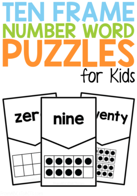Number Word Ten Frame Puzzles