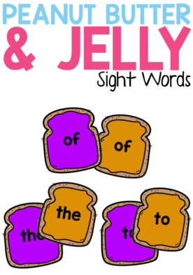 Working on sight words? Practice the first 100 Fry words by making some peanut butter and jelly sight word sandwiches with this delicious looking literacy center! #FromABCsToACTs