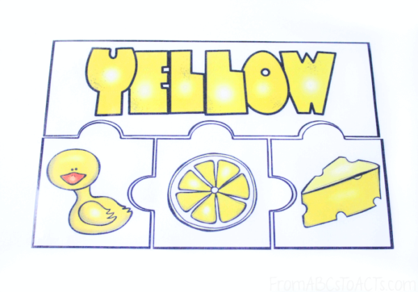 Printable Color Puzzles for Preschoolers