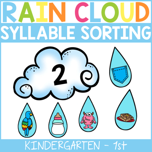 Rain Cloud Syllable Sorting Literacy Center