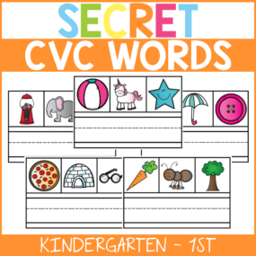 Secret CVC Words - Kindergarten Literacy Center