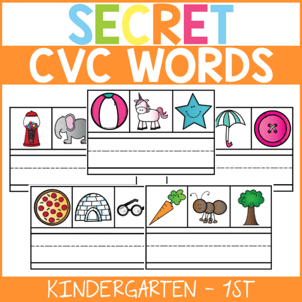 Secret CVC Words - Kindergarten Literacy Center