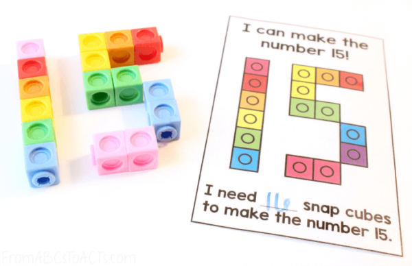 Snap Cube Number Building Task Cards