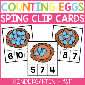 Spring Counting Eggs Clip Cards
