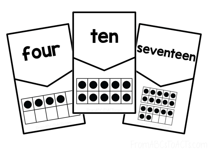 Ten Frame Puzzles with Number Words