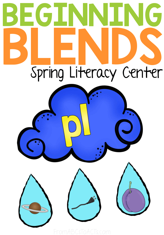 Work on beginning blends, vocabulary, matching, sorting, and more with this literacy center that is absolutely perfect for Spring!  #FromABCsToACTs