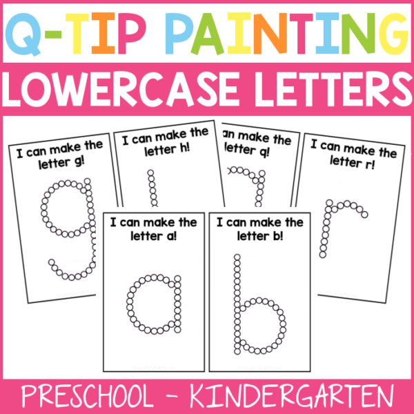 Lowercase Letters Q-Tip Painting Cards