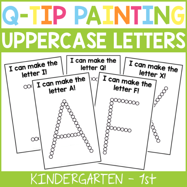 Q-Tip Uppercase Alphabet Painting Cards