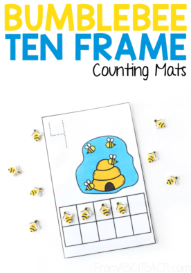 Bumblebee Ten Frame Counting Mats for Kids