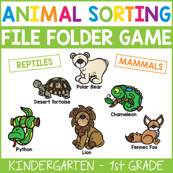Mammal and Reptile Animal Sorting Game for Kids