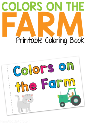 Did you know that you can find an entire rainbow of colors on the farm? Explore them all with your preschooler and this printable colors on the farm easy reader coloring book! #FromABCsToACTs