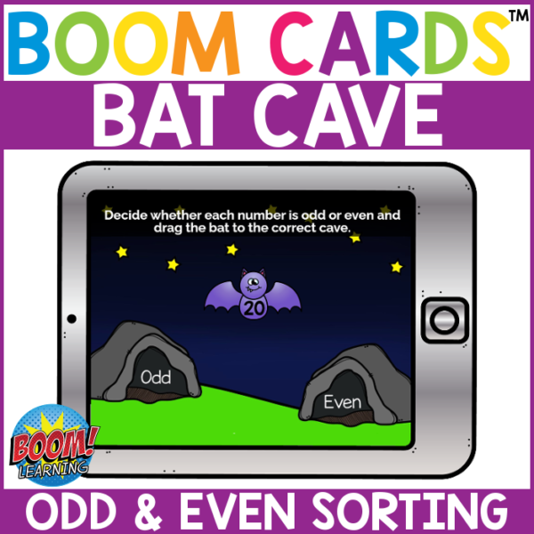 BOOM CARDS - Bat Cave Odd and Even Sorting