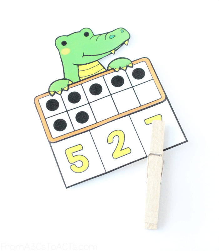 Ten Frame Alligator Clip Cards