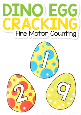 Dinosaur Egg Cracking Fine Motor Counting Activity