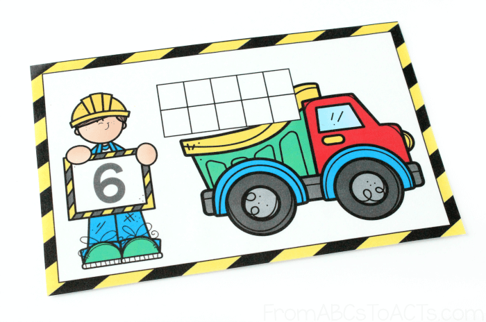 Construction Truck Printable Ten Frame