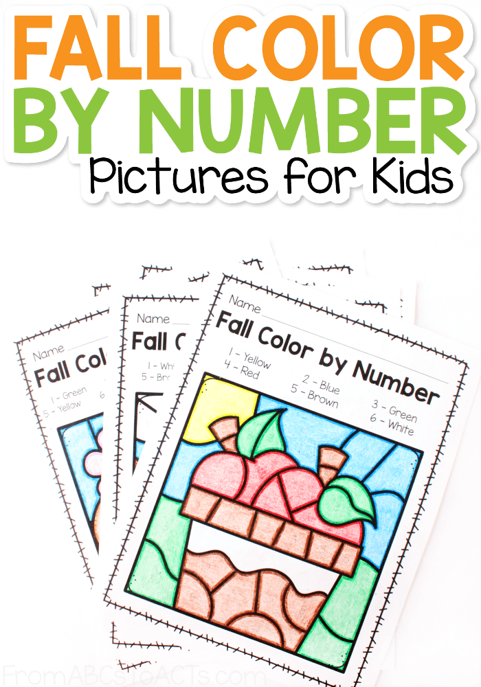 Fall Color by Number Printables for Kids
