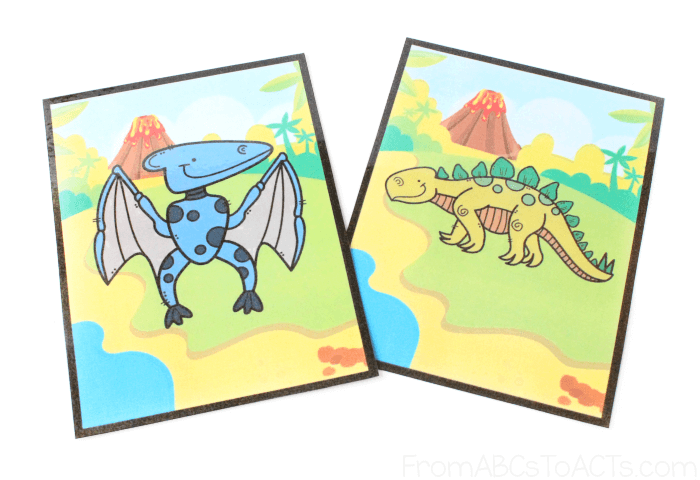 Dino Flashlight Cards