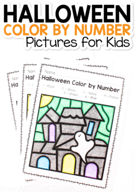 Halloween Color by Number Pictures for Kids