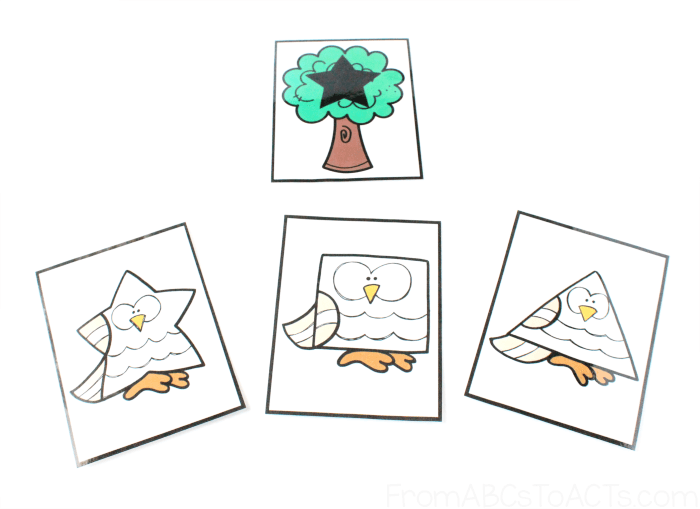 Owl and Tree Shape Matching Game