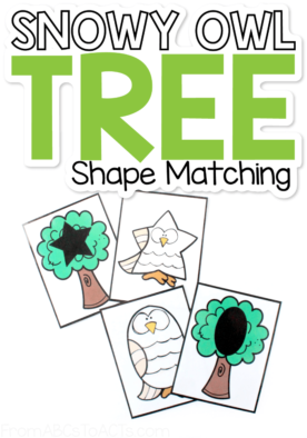 Snowy Owl Tree Shape Matching Activity