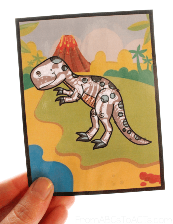 T Rex Fossil Flashlight Card