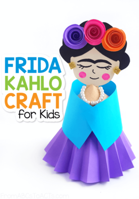 Cardboard Tube Frida Kahlo Craft for Kids