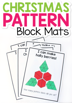 Christmas Pattern Block Mats for Preschoolers