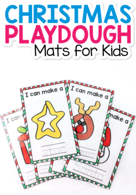 Christmas Playdough Mats for Preschoolers and Kindergartners