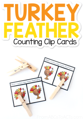 Feather Counting Thanksgiving Clip Cards