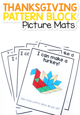 Pattern Block Picture Mats for Thanksgiving