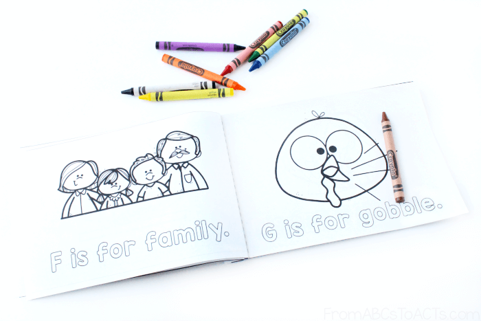 Alphabet Coloring Pages with Crayons