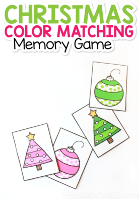 Christmas Color Memory Matching Game for Kids