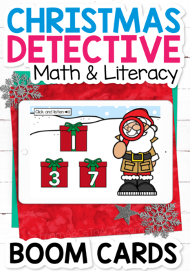 Christmas Detective Math Literacy Boom Cards