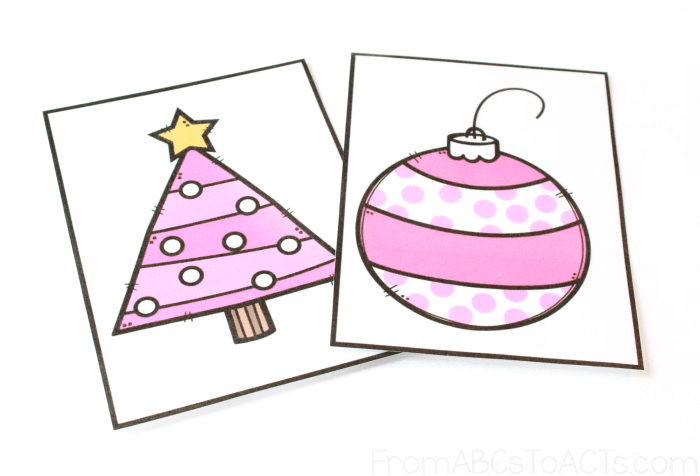 Christmas Ornament Color Matching Cards