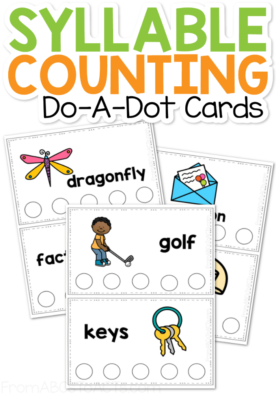 Syllable Counting Dot Cards 1