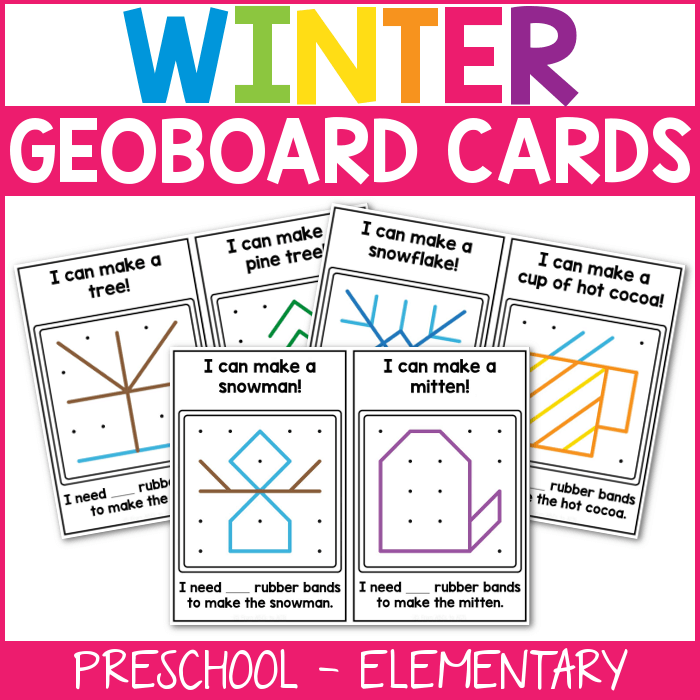 Winter Geoboard Pattern Cards - Teach Beside Me