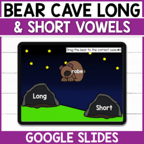 Work on long and short vowels while helping these bears find their caves with this digital Google Slides activity! Perfect for early finishers in the classroom and those distance learning at home!