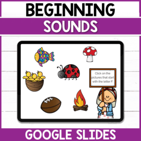 Working on beginning sounds? Your students are going to love this Beginning Sounds digital Google Slides activity! Perfect for early finishers in the classroom and for those distance learning at home!
