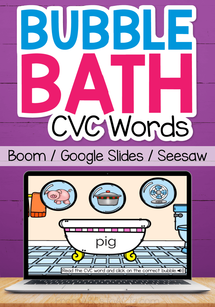 Bubble Bath CVC Words Digital Activities