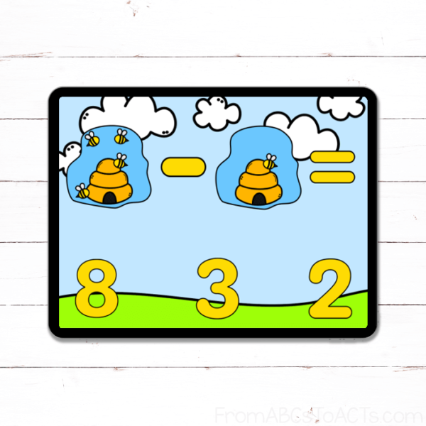 Digital Counting Bees Subtraction