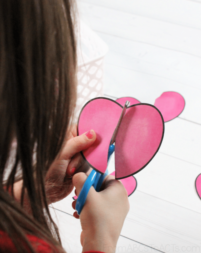Printable Valentine Cutting Practice for Preschoolers