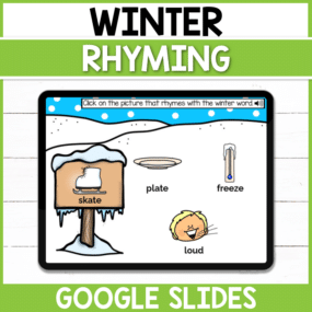 Work on those rhyming skills this winter with this digital Google Slides activity! Perfect for early finishers in the classroom and those distance learning at home!