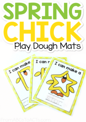 Spring Play Dough Mats for Toddlers and Preschoolers with Shape Chicks