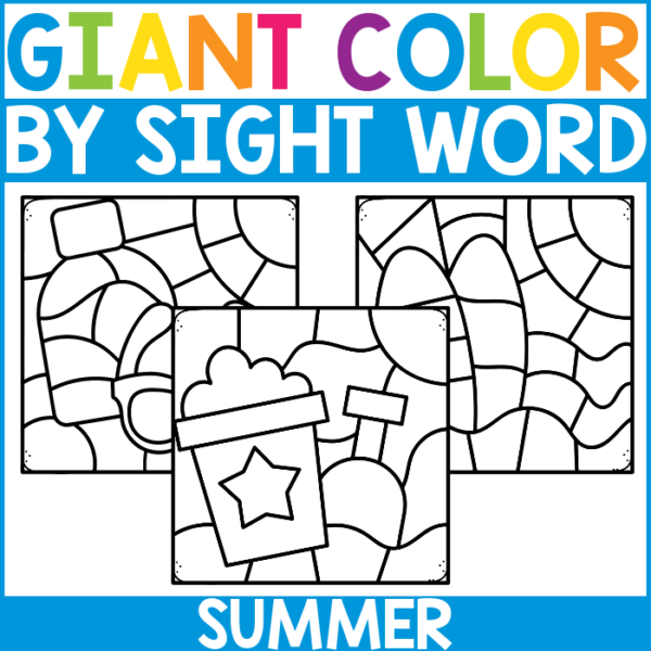 Giant Color by Sight Word Pictures for Summer