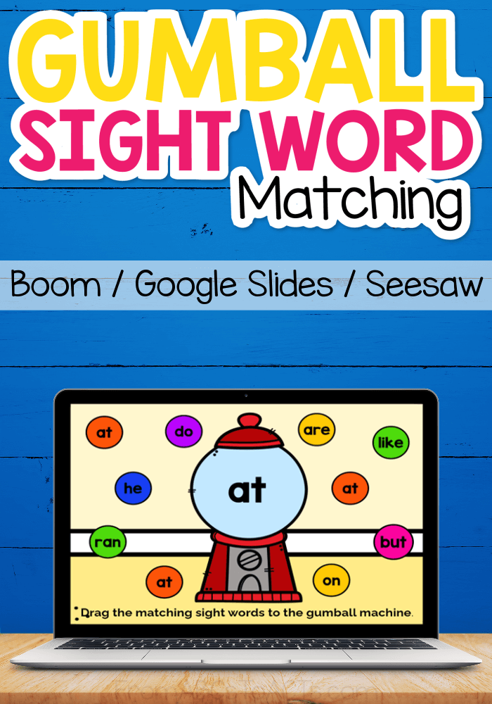 Matching Gumball Sight Words Digital Activity