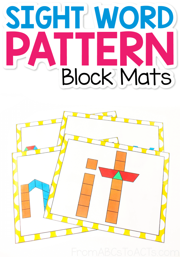 Pre-Primer Sight Word Pattern Block Mats