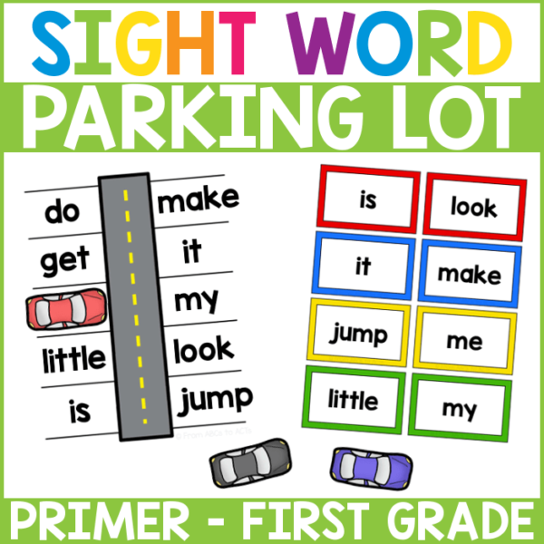 Sight Word Parking Lot Literacy Center for Kindergartners